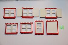 LOT 9 LEGO PORTE FENETRE PORTE DE GARAGE rouge city MAISON  VINTAGE