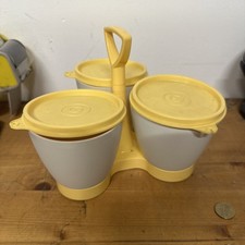 TUPPERWARE Serviteur Aperitif Trio 3 Pots Condiments Apéro Support Vintage