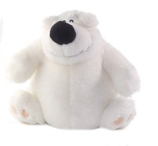 Lascar Peluche doudou ours polaire blanc 21 cm queue jaune