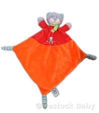 Doudou plat chat orange rouge