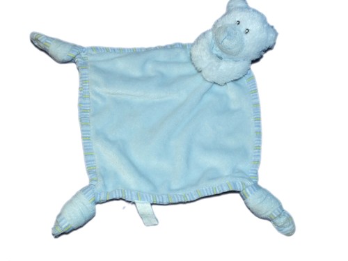 Doudou plat ours bleu - , mouchoir