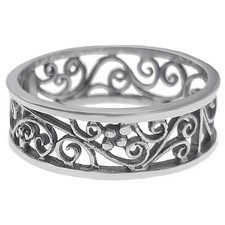 BAGUE Femme ajourée en ARGENT 925 vieilli - TAILLE 50 DISPONIBLE - Neuve