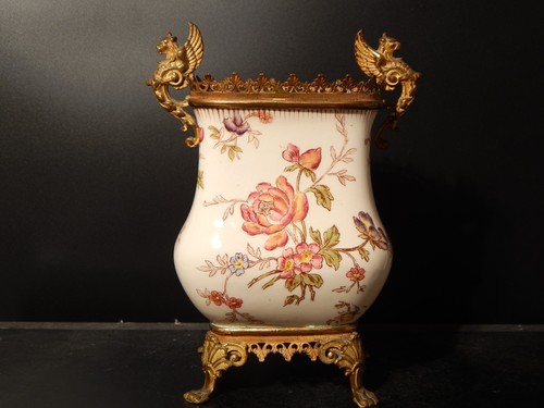 Antique vase cache pot - vase,
