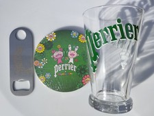 Lot Perrier  1 verre, 1 décapsuleur,  6 sous bock Murakami