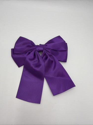 Barrette noeud satin violet - noeud,