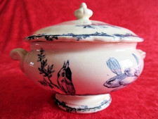 DINETTE FAIENCE CHOISY LE ROI 1920 - DECOR AUX OISEAUX - SOUPIERE