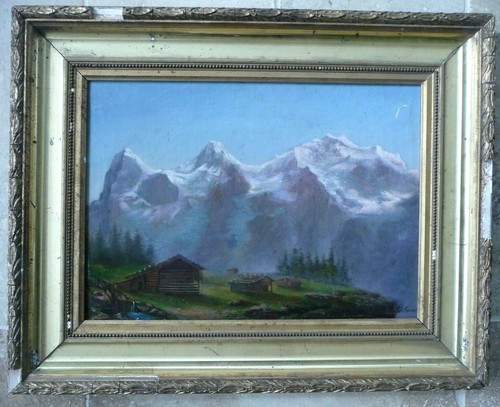 Tableau 19ème huile sur - , toile
