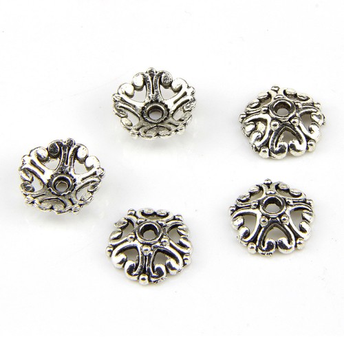 150pcs tibétain argent fleur