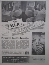 4/1947 PUB SCOTTISH AVIATION DOUGLAS C-47 DAKOTA CONVERSION AIRLINER ORIGINAL AD