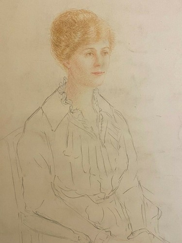 Portrait jeune femme - &, crayon