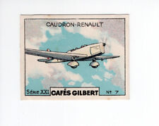 Chromo Avion Plane CAUDRON RENAULT Cafés Gilbert 1930s  2 scans