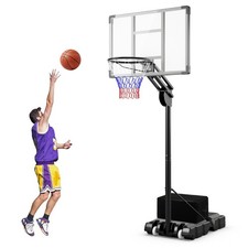 Panier de Basket-Ball sur Pied avec Hauteur Réglable à 10 Niveaux 149-305 CM Ba