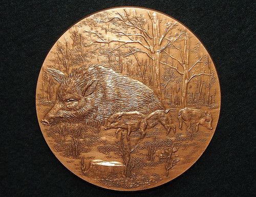 Medaille art animalier cuivre - art,