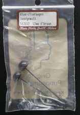 OURS REPARATION : 1 PAIRE D'YEUX BRUN FONCE EN VERRE DIAMETRE 12 m/m PEINT MAINS