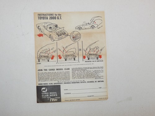 Corgi toys 336 notice - toys,