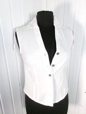 Top CHEMISIER coton leger BLANC DU NIL sans manches Taille 1 34/36 lien épaule