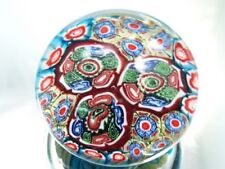 M Design Art Rainbow Millefiori Couple Layer Art Glass Paperweight