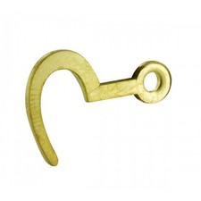 Crochet d'armoire plat réversible - en acier laitonné - par 2 CUIVRERIE CENTRALE
