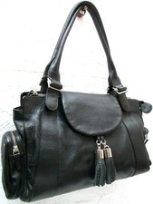 LE TANNEUR  Sac à main  cuir grainé noir   Authentique  vintage 