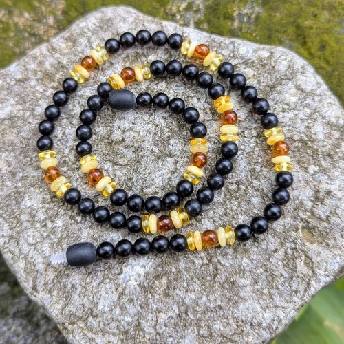 Collier perles ambre la - de, de