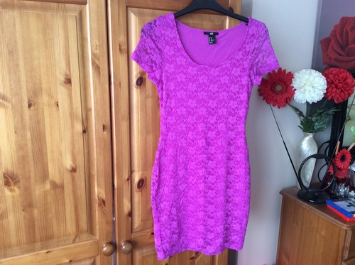 Robe dentelle lilas m - robe,