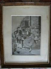 TABLEAU SOIE TISSEE NEYRET FRERES la marchande de fleurs