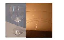 Verre de table ancien en cristal ciselé:12.2cm