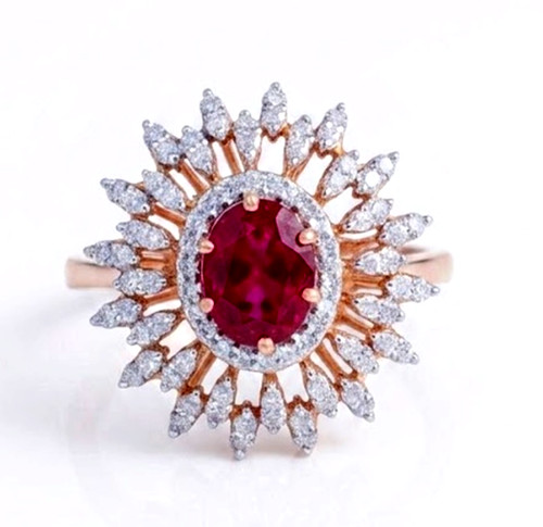Bague grappes diamant naturel - diamant,
