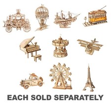 Robotime Kit de puzzle en bois 3D classique à collectionner découpé au laser, à