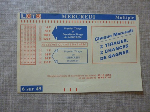 Ancien bulletin loto multiple - ancien,