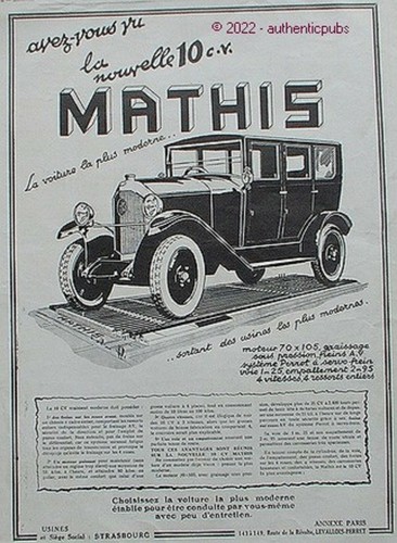Publicite mathis automobile - publicite,