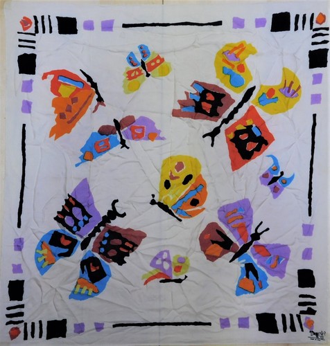 Foulard vintage soie 100 - foulard,