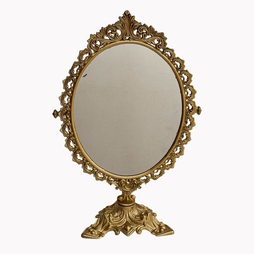 Psyché miroir doré ovale