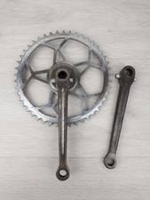 Pédalier en acier galvanisé 46D 14x1.25 vélo vintage cyclotourisme 1950s France