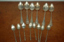 8 cuillères café métal alliage blanc & 5 à soupe 84 G et une métal blanc