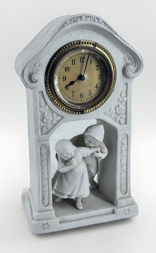 Pendule porcelaine biscuit xix - pendule,