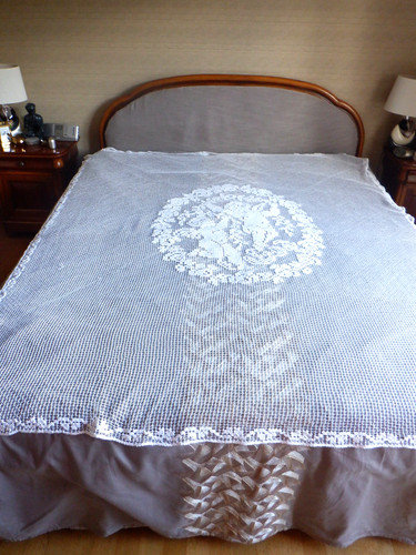Ancien couvre lit filet - ancien,