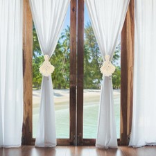 2pcs Coton Corte rideau en