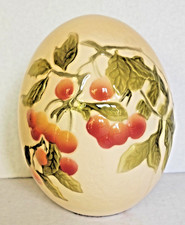 Barbotine Grand Oeuf cerises Lunéville St Clément  earthenware egg Ei uovo huevo