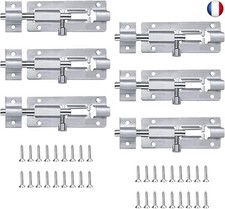 Targette de Porte, 6 Pièces Verrou Porte Chambre, Loquet Coulissant, Verrou 
