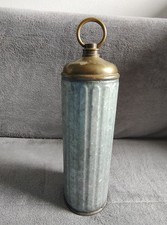 Ancienne gourde bouillotte en fer galvanisé art pop french antique