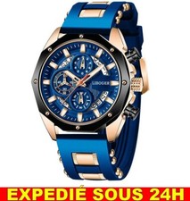 ✅ Montre LIBOGER Luxe Acier Inoxydable Homme Bracelet Quartz Cadeau Bijoux Date