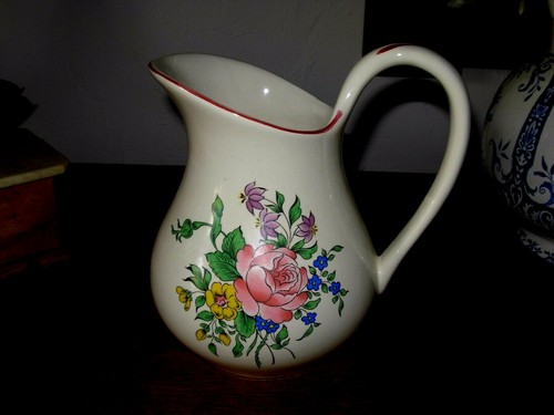 Pot pichet ancien fleur - ancien, rose