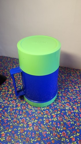 Thermos vintage bleu vert - vintage,