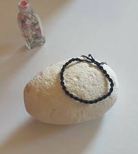 Bracelet tissu Friendship Amitié brésilien ajustable réglable_ noir