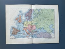 CARTE EUROPE EN 1883 ATLAS