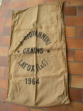 ancien sac à grains en toile de jute 1964 ( NEUF )