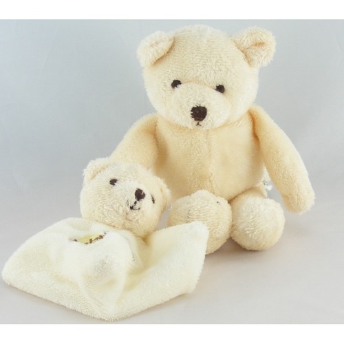 Doudou ours blanc écru - , avec