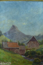 TABLEAU ANCIEN MONTAGNE ALPES