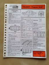 FICHE TECHNIQUE AUTOMOBILE TALBOT TAGORA GLS
